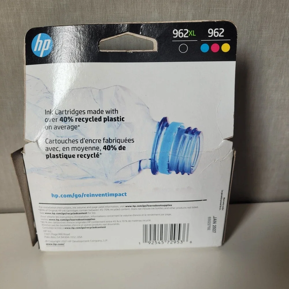 HP 962 / 962XL NEW Original Ink 4-Pack Combo (Black, C, M, Y) Jan 2027 Warranty